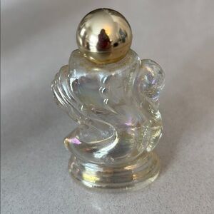 AVON GLASS SWAN  EMPTY MINI IRIDESCENT PERFUME BOTTLE